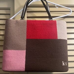 Kate Spade Pink and Brown Color Block Tote